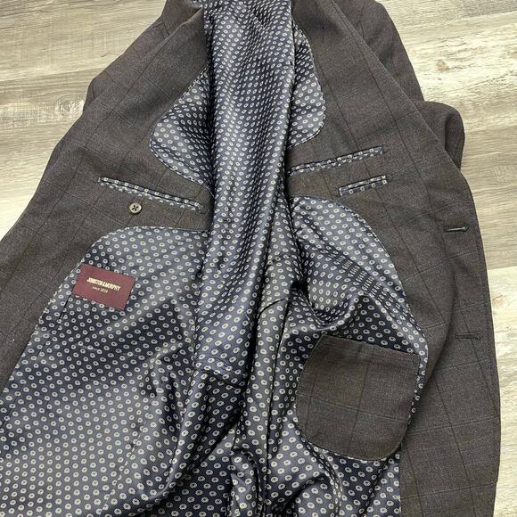 Vintage Daks Johnston & Murphy Brown Mens XL Wool‎ 2 Button Sports Blazer Jacket - Picture 5 of 14